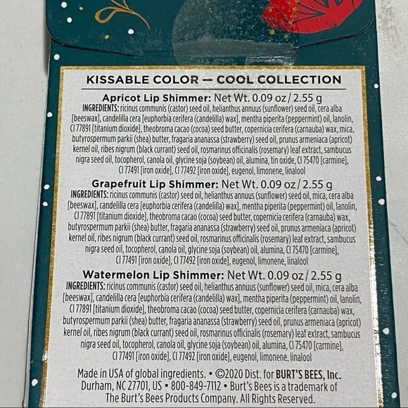 Burt's Bees Kissable Color Cool Gift Set Watermelon Apricot Grapefruit - Picture 4 of 5
